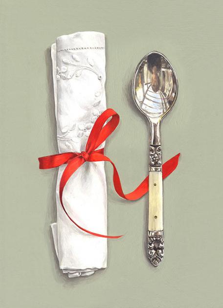 Hybrid Gallery Rachel Ross Pudding Spoon with Red Ribbon