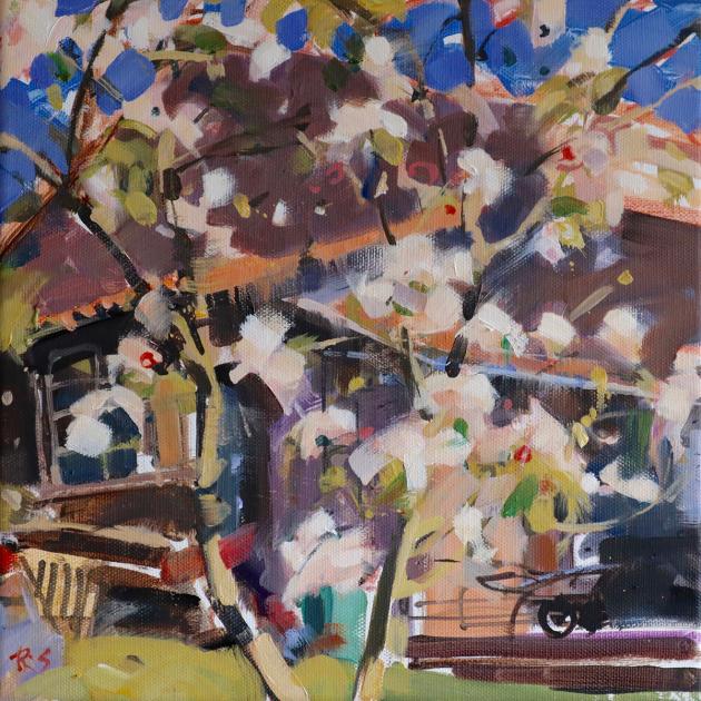 Hybrid Gallery Richard Sowman Apple Blossom with Wheelbarrow