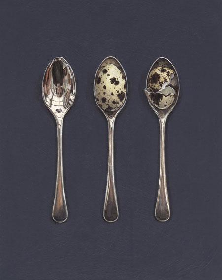 Hybrid Gallery Rachel Ross Three Spoons with Quails Eggs